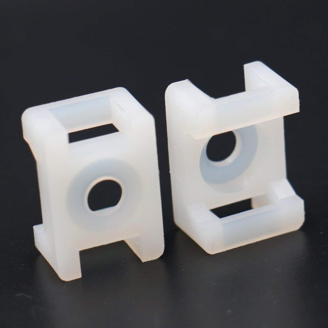 Saddle Type 100pcs White Saddle Molding Wire Cable Tie Base 8mm Width