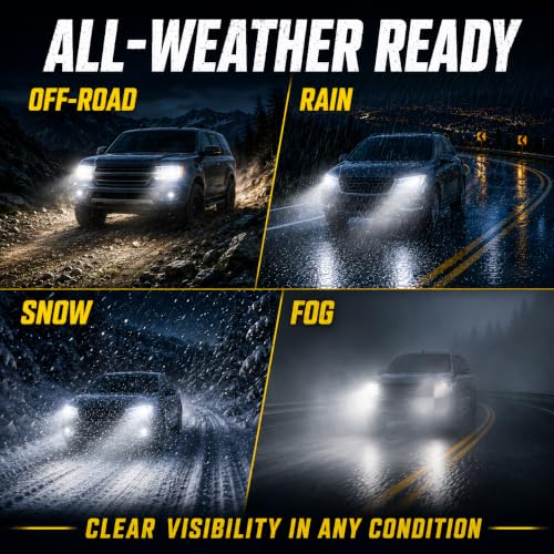 Image of 9005 9006 Fog Light Bulbs Combo, Super Bright 100,000LM 1000% Brighter, 2026 Updated Light Bulbs, True 1:1 Mini Halogen Size, HB3 HB4 Off Road Light or Fog Light Bulbs, Pack of 4
