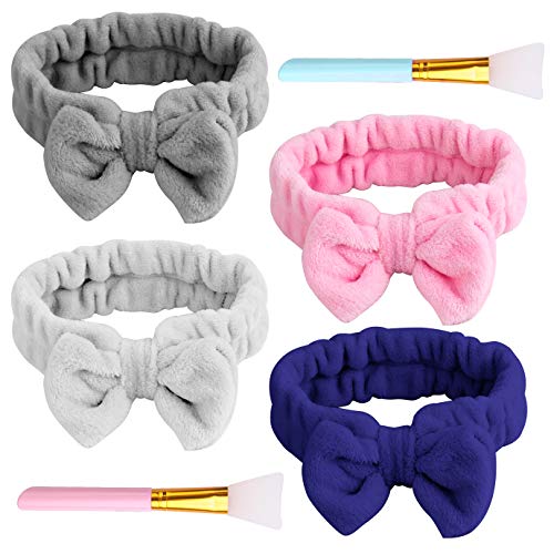 WXJ13 - Juego de 4 cintas faciales para el pelo, para maquillaje, ducha, yoga, etc.