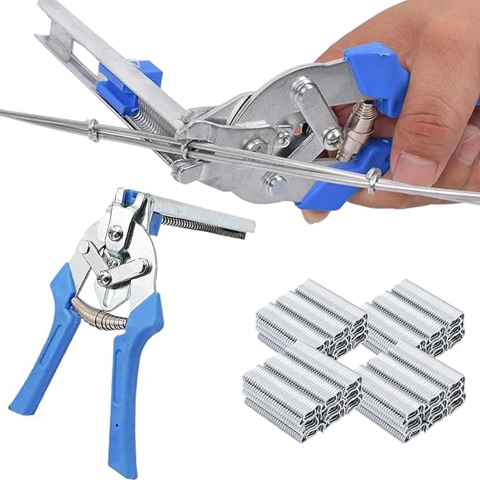 Universal Type M Nail Ring Pliers Kit With 600pcs M Zinc Alloy Hog Rings Pliers Kit Wire Cage Snap Wire Fencing, Netting, Animal Cages Building, Auto Seat Repair, Wire Fastening Tool Kit-image-18