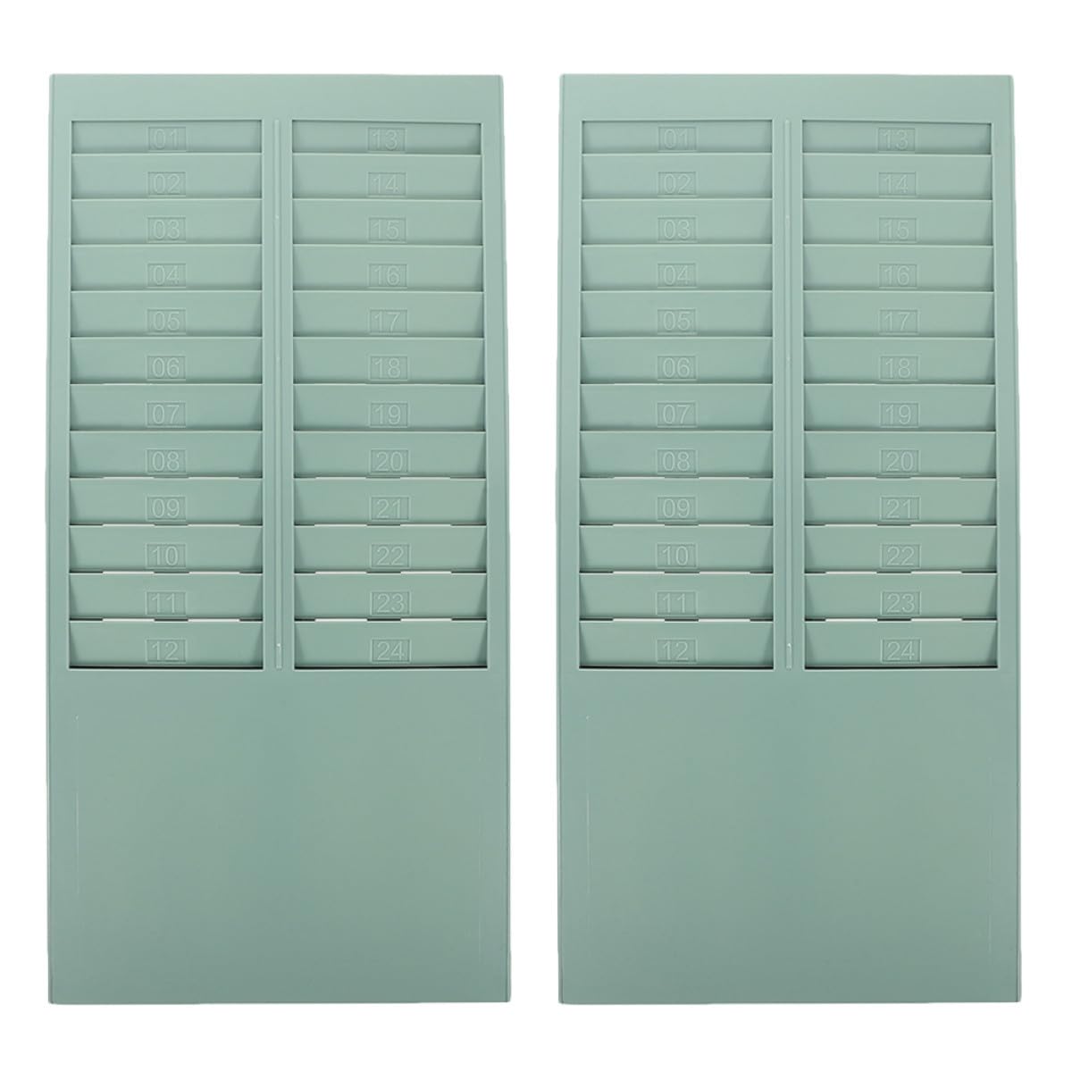LALAFINA 2 Piezas Portatarjetas para Máquina de Asistencia, Tarjetero de Plástico de 24 Ranuras, Diseño de Pared, Instalación Fácil, Alta Capacidad, para Oficinas y Distintos Entornos