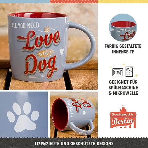 Nostalgic-Art Retro Kaffeebecher, 330 ml, PfotenSchild – Love Dog – Geschenk-Idee für Hunde-Besitzer, Original Lizenzprodukt (OLP), Keramik-Tasse für Kaffee, Vintage Design
