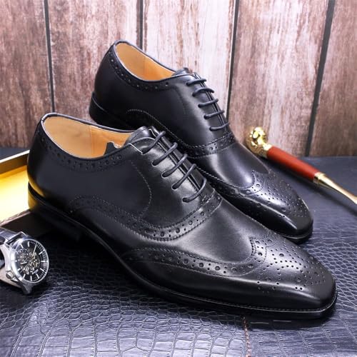 Men's Dress Shoes Genuine Leather Business Brogue Handmade Formal Oxfords Shoes Formal Leather Shoes for Weddings Business Office Prom3