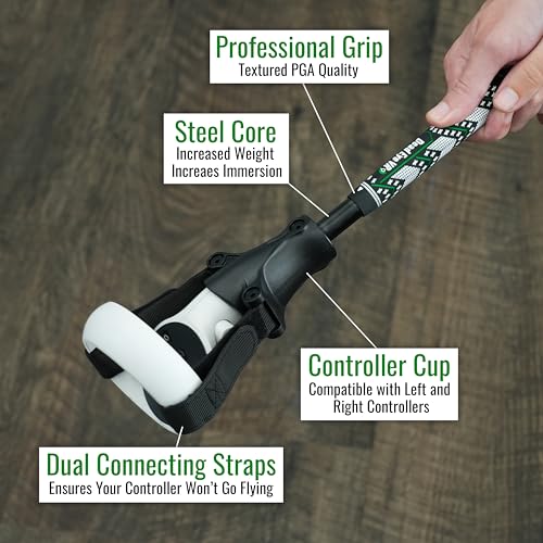 Image of DeadEyeVR - DriVR Golf Club for Quest - Realistic VR Golf Simulator Handle - Weighted VR Golf Club Grip for Enhanced Play (Standard - Q2)