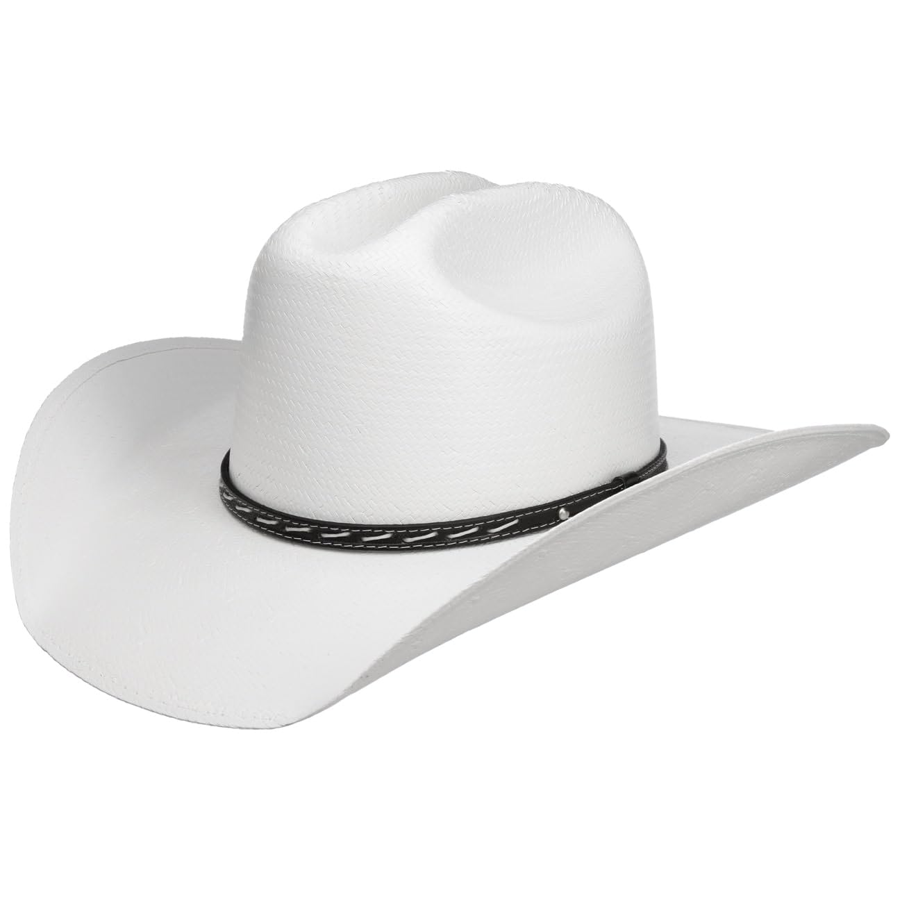 Stetson Chapeau en Paille Vanlesco Western Toyo Femme/Homme - D'Ete de Cowboy avec Bandeau Cuir Ete Printemps-ete