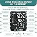 LAZLE Blood Pressure Monitor - Automatic Upper Arm Machine & Accurate Adjustable Digital BP Cuff Kit - Largest Backlit Display - 200 Sets Memory, Includes Batteries, Carrying Case