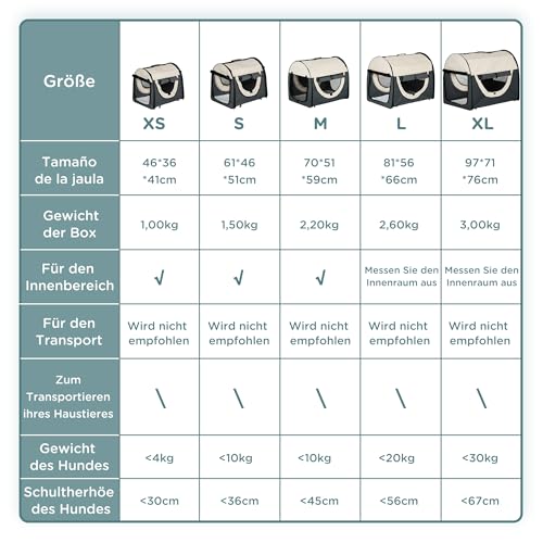 PawHut Hundebox faltbare Hundetransportbox Transportbox für Tier 5 Größen