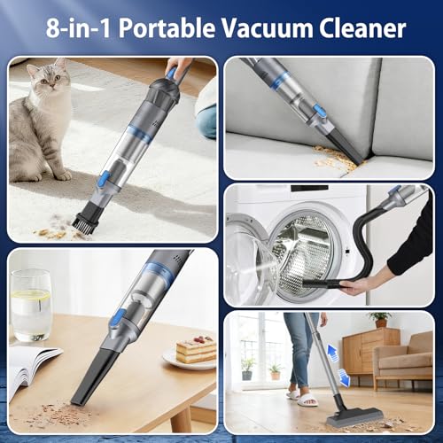 Image of Stick Handheld Vacuum Cordless, Powerful Suction with Lightweight, Portable Rechargeable with Multi-Nozzles One-Touch Empty Dust Cup, HEPA Filter Vacuum for Home Pet Hair Car Office (VA004)