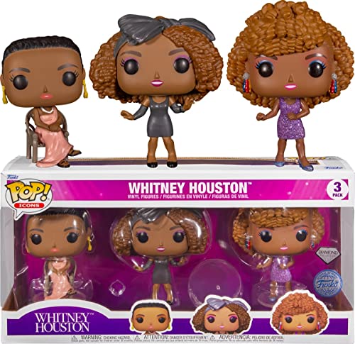 Funko Pop! 3-Pack Icons: Music - Whitney Houston (Diamond Collection) (Special Edition) Vinyl Figures