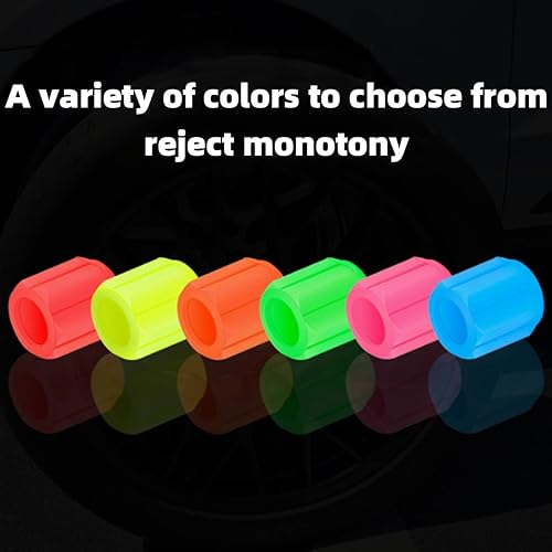 Miniatura 6 de 12 tapas luminosas para válvulas de aire para neumáticos de automóvil, modelos de automóvil deportivo, cubierta de vástago de válvula de rueda