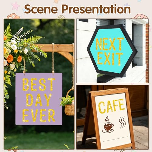 Image of Glitter Gold Letter Stickers,4 Inch Large Sticker Letters for Poster Board | 160 PCS,Self-Adhesive,Vinyl Alphabet Stickers,Bulletin Board Letters for Classroom,Party,DIY Crafts,Home,Office,Mailbox Decor