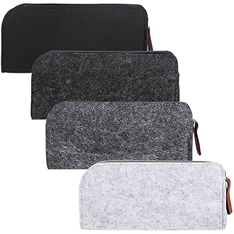 CYIOU 4 Stück Filz Mäppchen Kosmetiktasche Filz Rohling mit Reißverschluss Multifunktions Kann zur Aufbewahrung von Kosmetika und Schulmaterial verwendet Werden (20 * 9cm) Cover