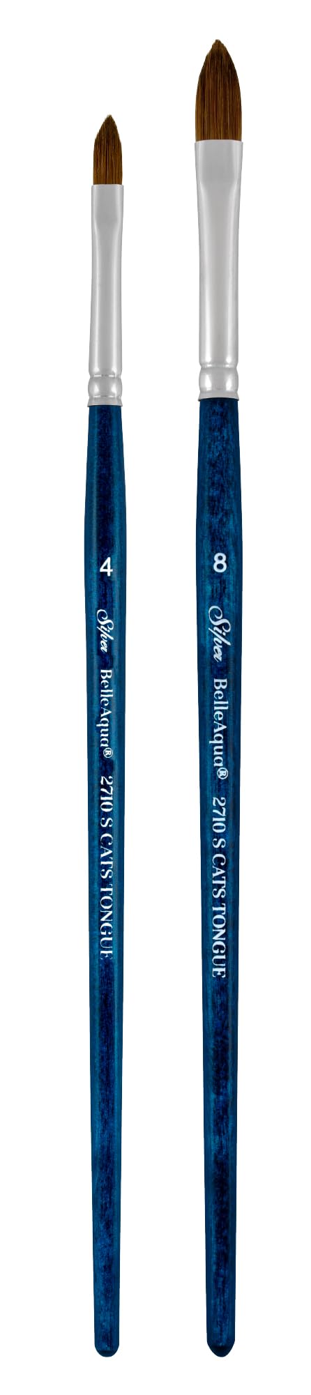 Silver Brush Limited BelleAqua Cats Tongue Watercolour Paintbrush Set, 2pc