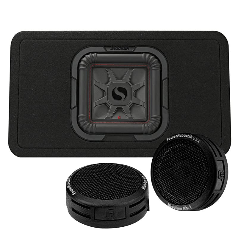 Kicker 46TL7T82 Solo-Baric L7T Series 8 inch 2 Ohm Loaded Subwoofer Enclosure + Free Power Acoustik NB-1 1 inch Micro Dome Tweeter