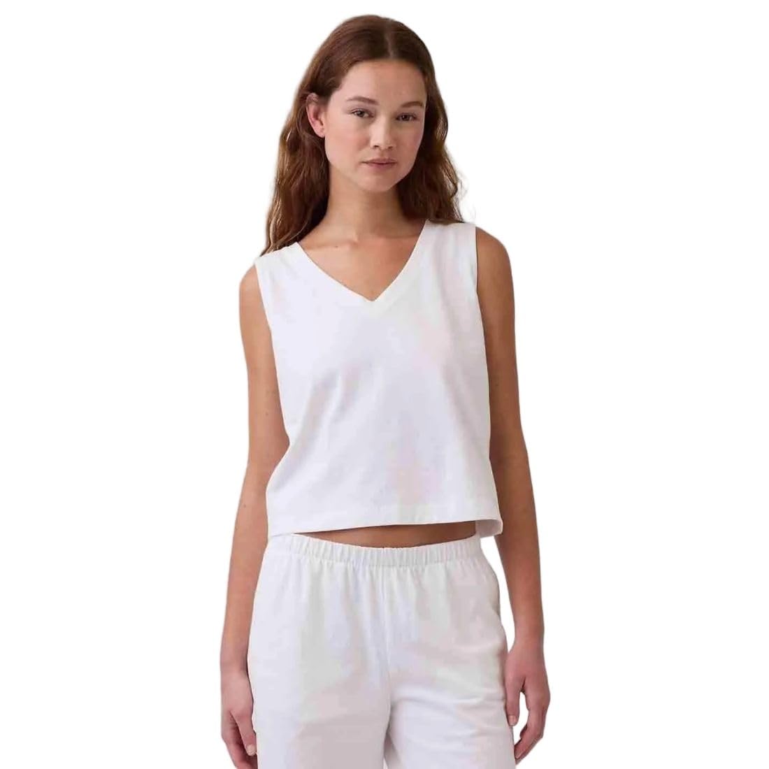 Women Relaxed v-Neck Tank top, White, xs-image-48