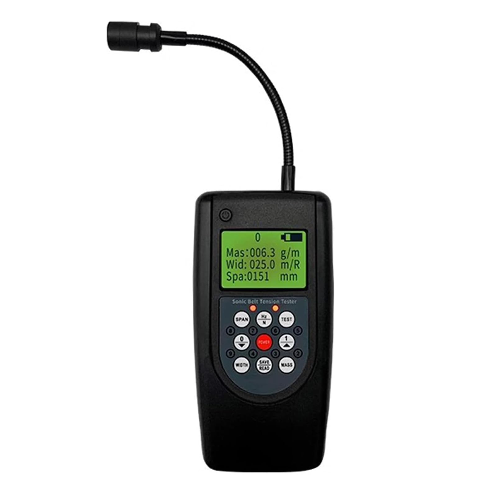 Sonic Belt Tension Meter, Acoustic Tensionmeter, with LCD Backlit Display and Adjustable Direction Probe, Frequency Range 10Hz-680Hz, for Multi-Ribbed V Belts