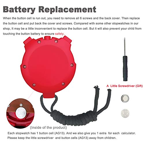Simple Stopwatch, Bestwya Large Lcd Screen Handheld Count Up Timer With Time Calendar Clock Function (Pack Of 4,B) #TOP3