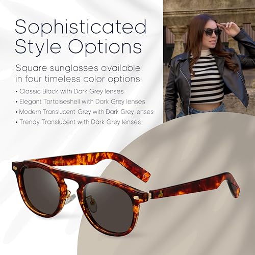 Brussels Square Sunglasses Lightweight TR Frame, Stylish Square Frame for Men & Women2