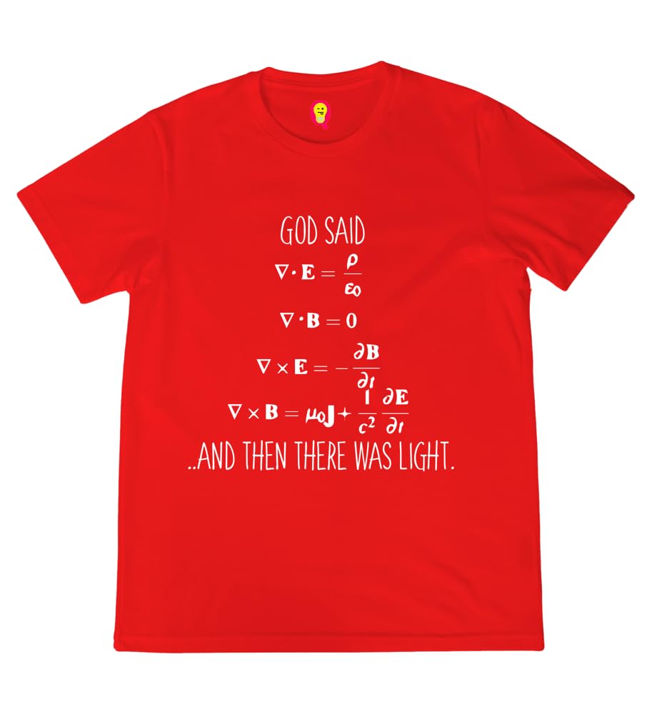 Aaramkhor Geek Round Neck Half Sleeve T-Shirt for Men | Physics MAXWELLS Equations | Nerd | Maroon | Medium (40)-picture-18