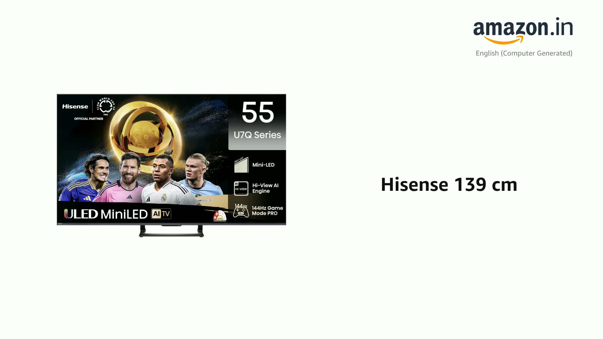 Hisense 139 cm (55 Inches) 4K QLED Mini LED Smart TV | 900 NITS