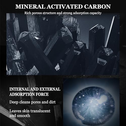 Veroa 6Pcs Activated Carbon Men Sheet Mask,Extracted Mineral Activated Carbon,Seaweed Essence,Sodium Hyaluronate,Deep Cleaning Pores,Moisturizing and Delicate Skin Anti Aging Face Mask,Vegan - Image 3