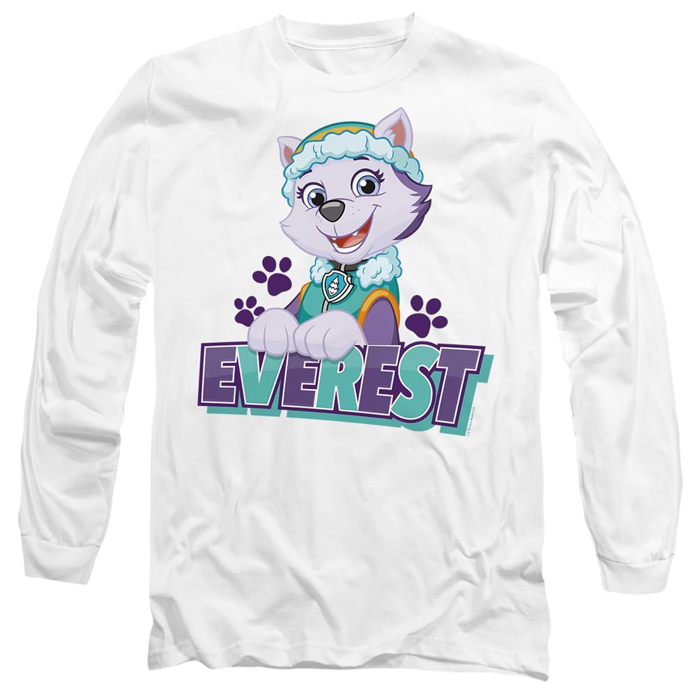 Paw Patrol Everest Mens Long Sleeve T Shirt, White, Large