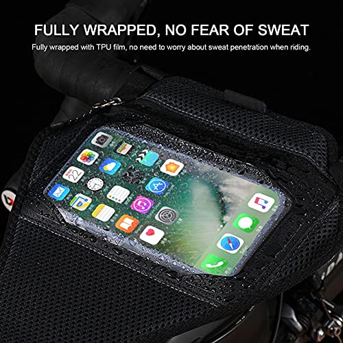 SPYMINNPOO Bike Sweat Guard, Bicycle Trainer Sweat Net Frame Guard with Phone Holder Bag Cycling Sweat Net for Indoor Cycling Training - Image 4