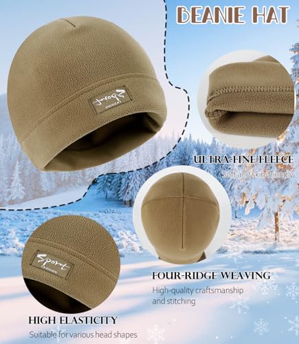 Image of Winter Hat Scarf Gloves Set for Men Womens 3PCS,Soft Warm Microfleece Winter Skull Cap Long Thick Scarf Touchscreen Gloves