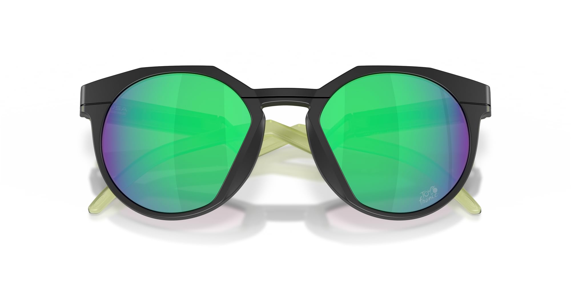 Oakley Okulary przeciwsłoneczne dla mężczyzn - OO9242 HSTN High-Bridge, okrągłe okulary przeciwsłoneczne PRIZM soczewki, Matowy czarny/Prizm Jade, 52