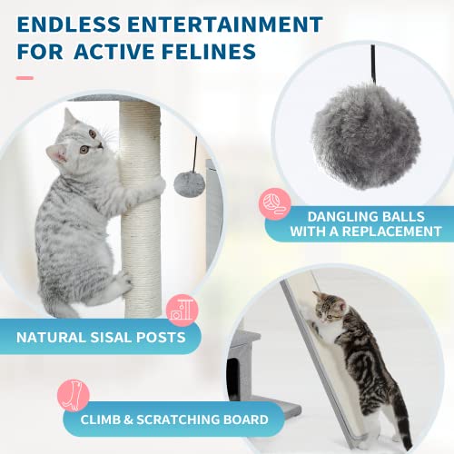 Made4Pets Wood Cat Tree For Indoor Large Cats, Tall Cat Tower Multi Level Modern Cat Furniture With Removable Carpet, Vesper Kitty Condos Litter Box With Scratching Post For Big Cats #TOP2