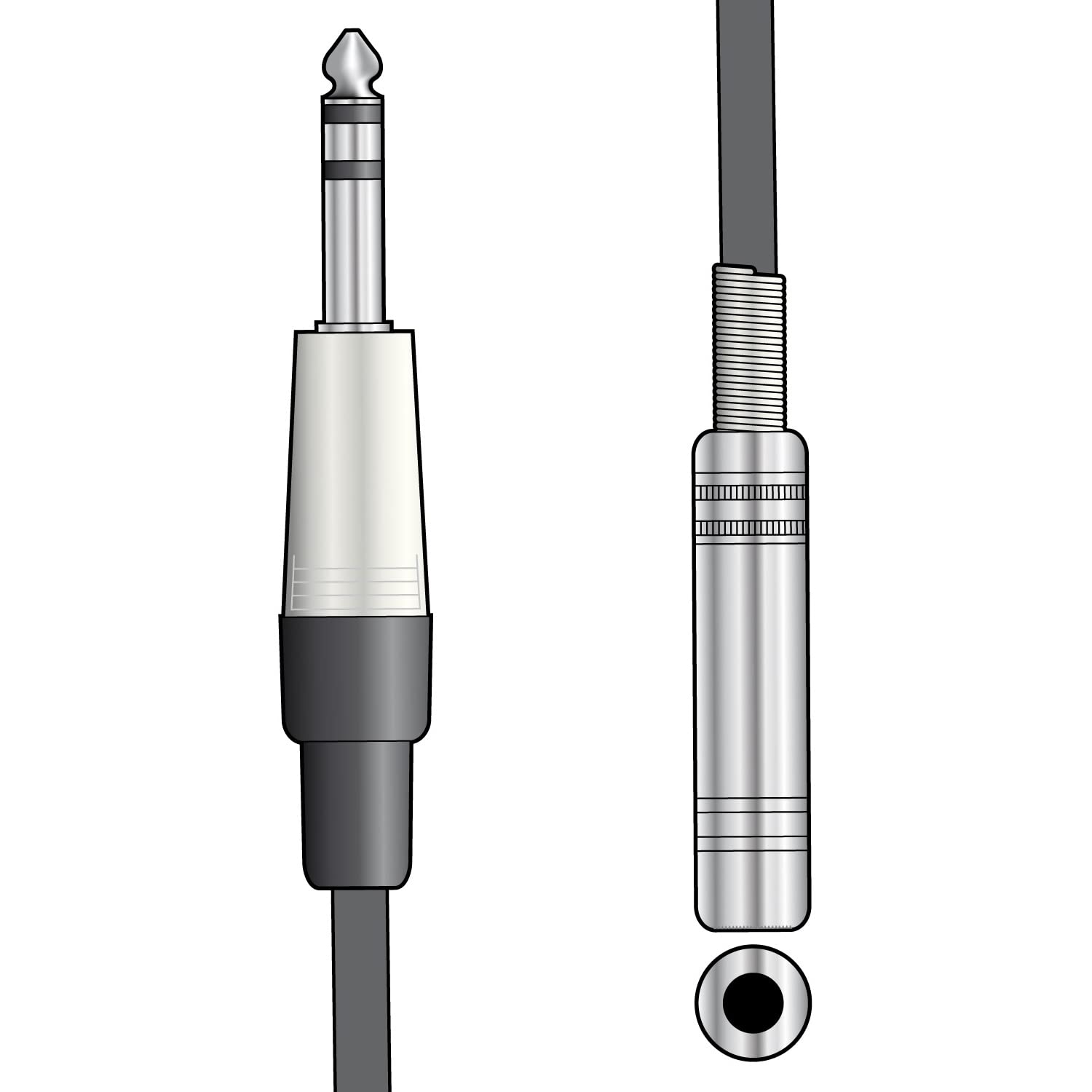 Chord Kabel Pro Audio Jack na gniazdo, 6,3 mm do 6,3 mm TRS przedłużacz 3,0 m