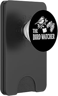 The Bird Watcher Vintage Chickadee Binoculars and Journal PopSockets PopWallet for MagSafe