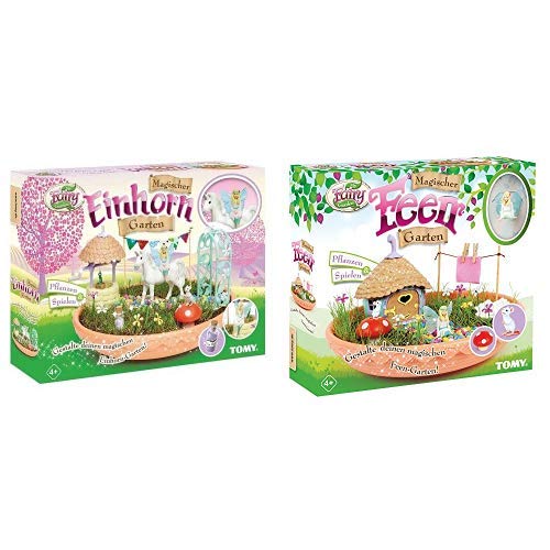 TOMY My Fairy Garden Spielzeugset - Magischer Einhorn-Garten & Spielen, 1 x Set Einhorn Garten inkl. Grassamen & My Fairy Garden Spielzeugset - Magischer Feen-Garten Cover