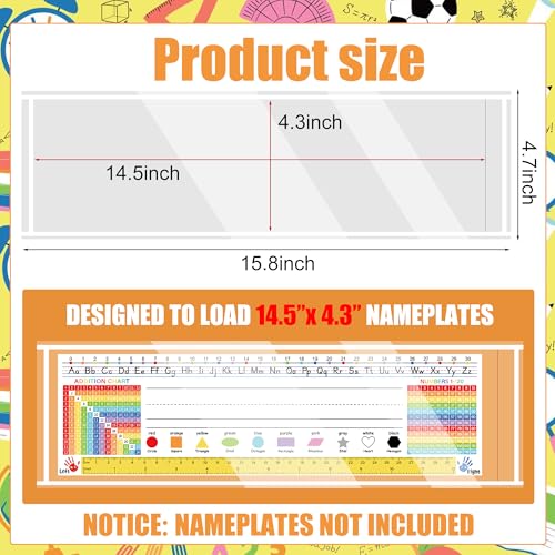 40 PCS Nameplate Pocket 14.5 x 4.3 Inch Clear Self-Adhesive Desk Name Tag Covers Thicken Reusable Plastic Nameplate Sleeves Holder for School Classroom Students Desk Office Supplies - Image 2