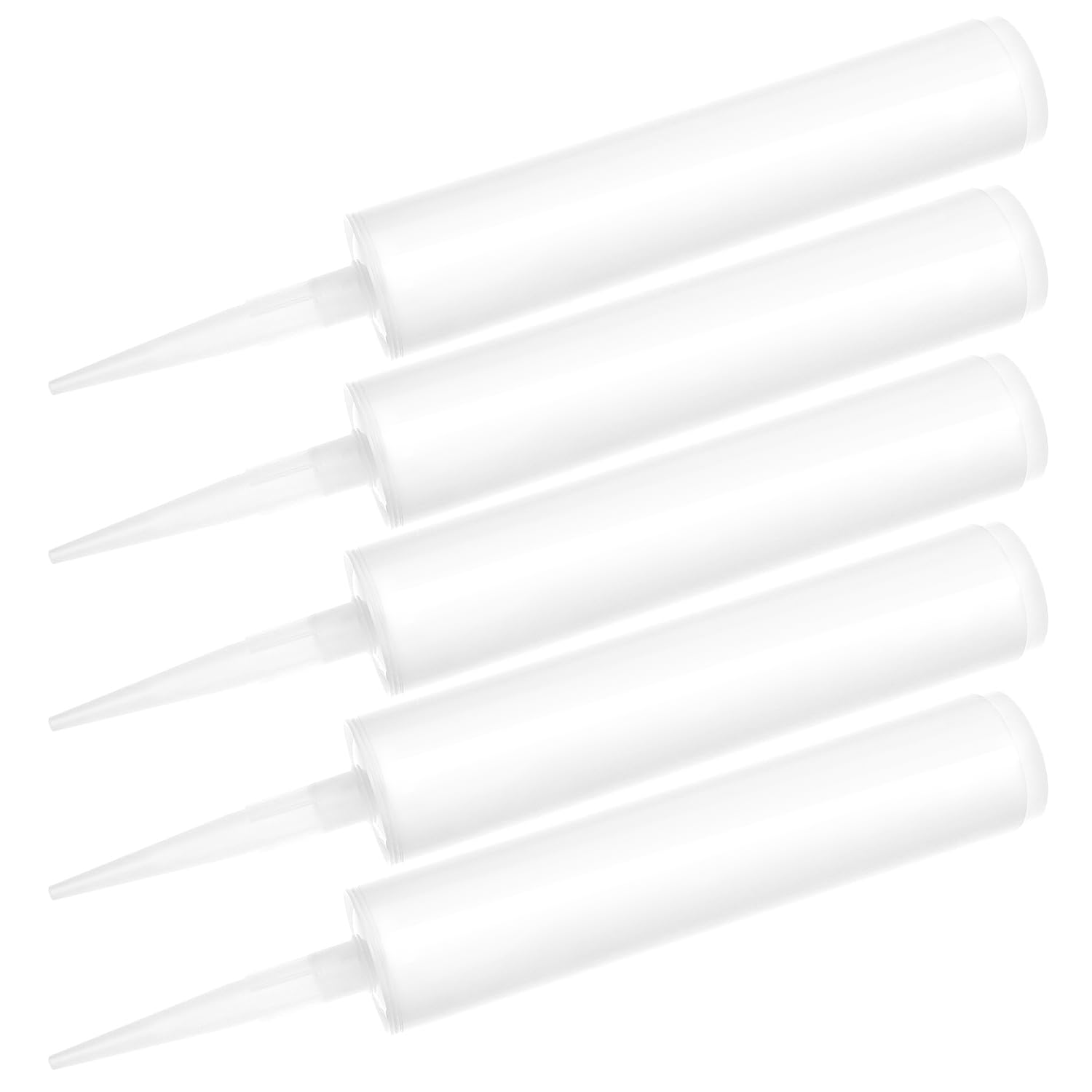 QWORK® Tubo sigillante vuoto, 5 pezzi 300 ml, cartuccia bianca, set di strumenti sigillanti, riutilizzabile