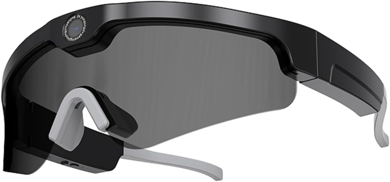 Sports Smart Camera Glasses Running Sunglasses for Men Women Bluetooth Audio Video Recording Smart Glasses Cycling Beach Volleyball Baseball SKI Sunglasses Eyeglasses with Camera