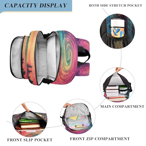 Sac à dos ordinateur portable Aurora Swirl pour protéger le dos - 6