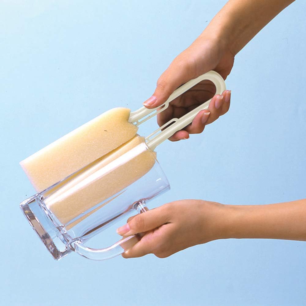 Azuma Industry Cup Wash Sponge, Large Sponge Cup Clean, Ivory Large IV, Width 3.0 inches (7.5 cm), Total Length 9.8 inches (25 cm)