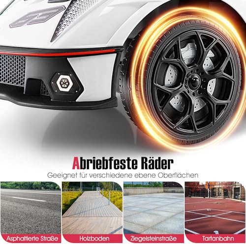 DREAMADE Rutschauto Lamborghini, 3 in 1 Rutschfahrzeug mit Schiebestange, Hupe, Stauraum & Verstellbarer Fußablage, Schiebeauto für Kinder 12-36 Monate – Bild 7