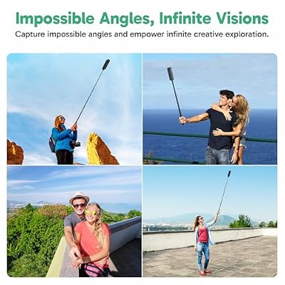 AKASO 47.2/120cm Invisible Selfie Stick - Aluminum Alloy Invisible Pole for Insta360 X5/4/3, DJI Osmo 360, GoPro Hero 13/12/11, AKASO 360/EK7000/EK7000 Pro, Brave 4/4 Pro, Brave 7/7 LE Action Camera