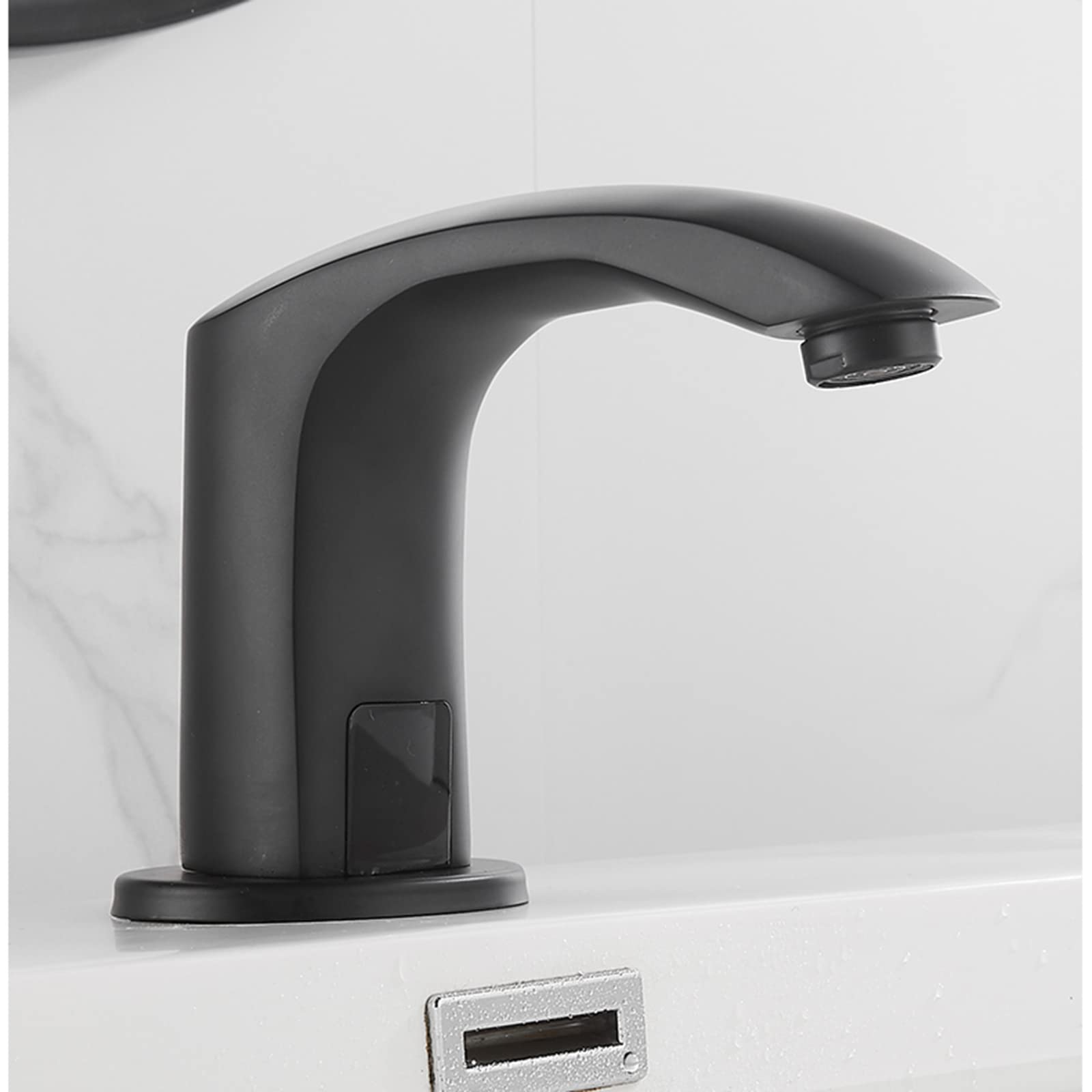 Grifo mezclador de sensor automático negro para baño sin contacto