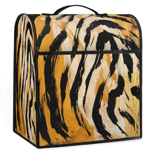 Coffee Maker Cover Retro Abstract Zebra Print Kitchen Appliance Covers Small Appliance Covers Blender Cover Juicer Cover Dust Covers for Kitchen Appliances with Top Handle and Pockets,Washable,C945