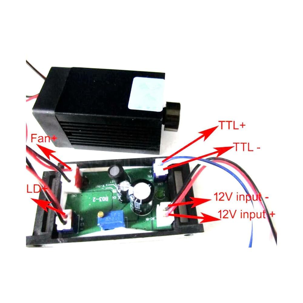 1000mW~1200mW 1W 450nm 445nm Blu Diodo Laser Dot Module w/Driver Out Incisione CNC/TTL
