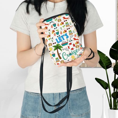Image of LEVLO Cruise Vacation Crossbody Bag Summer Beach Vacation Gift Let's Cruise Shoulder Bag Cruise Trip Merchandise