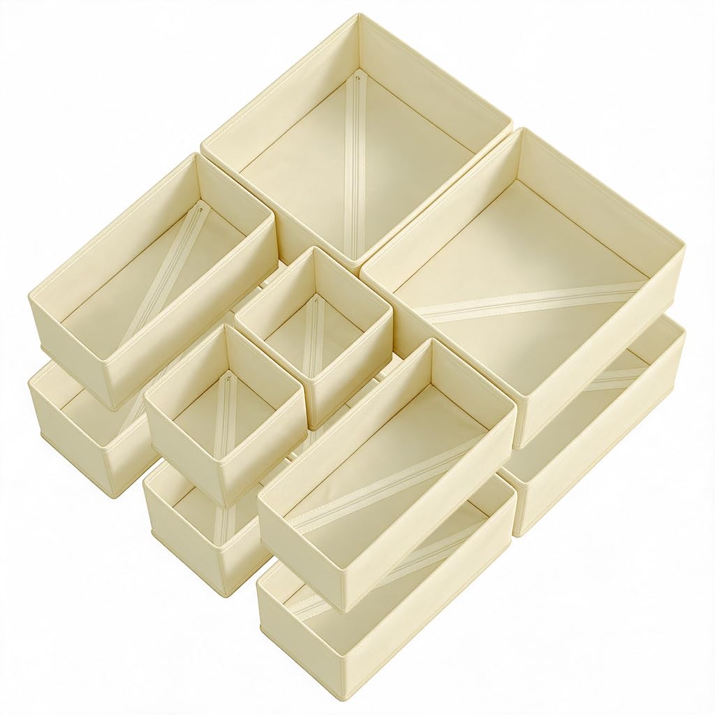 Niviy Drawer Organiser Clothes Set of 12, Foldable Fabric Storage Boxes — image 1