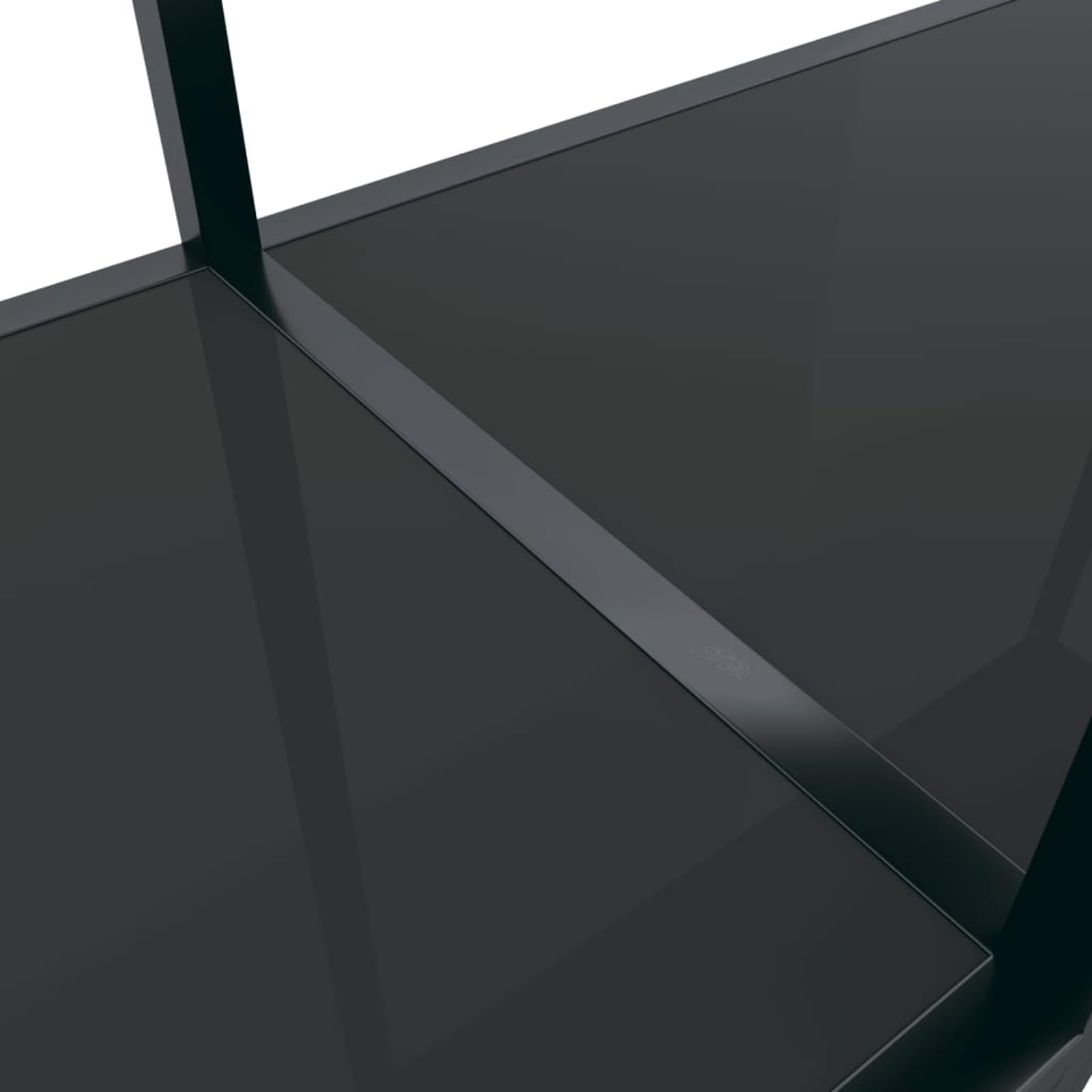 Homgoday Mesa Consola Vidrio Templado Negro 200x35x75,5 cm Mesas auxiliares de salón,Mesa Consola Recibidor Mueble de Entrada Estrecha Clásica