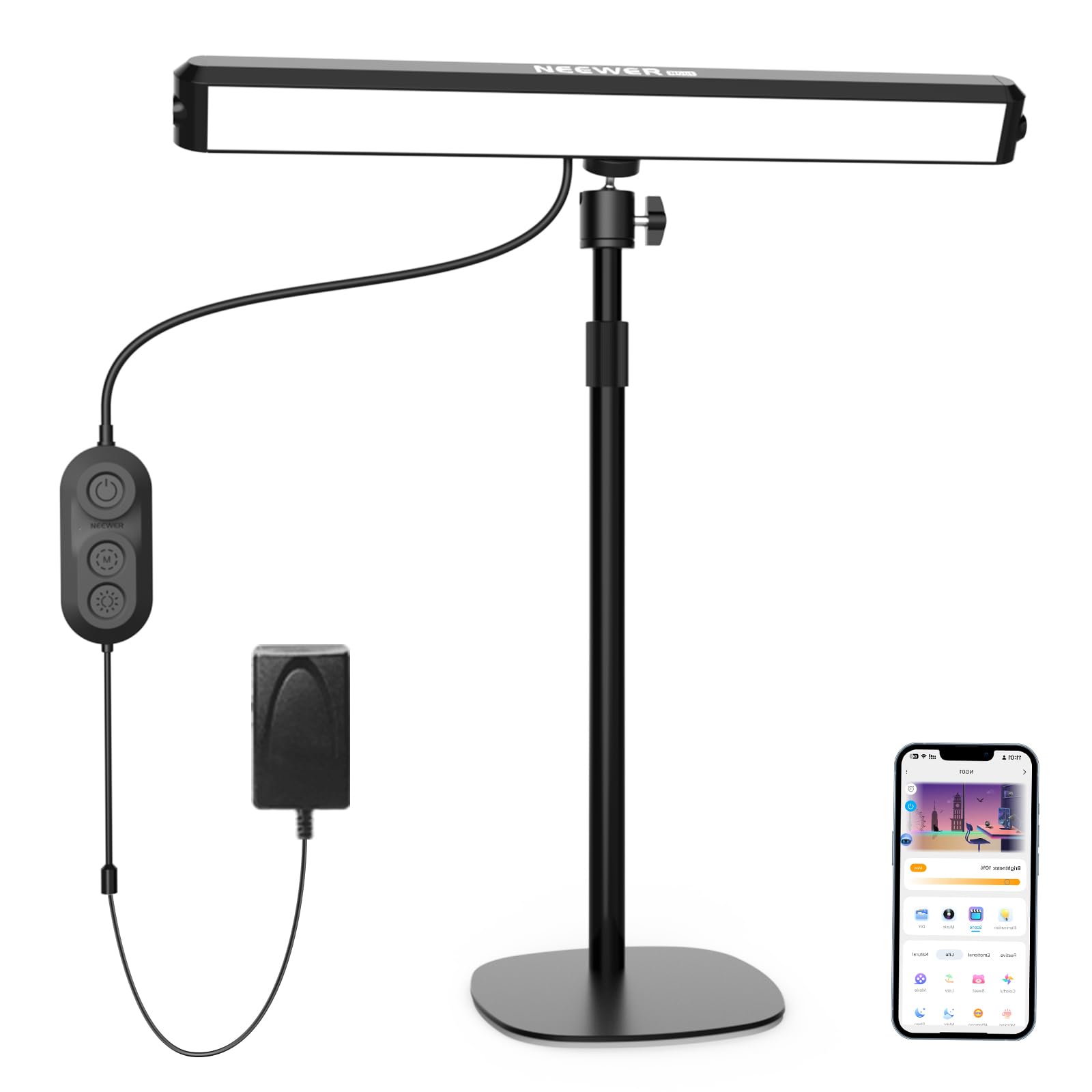 NEEWER NG01 RGB LED Streaming Key Light, Doppelseitige Tischlampe