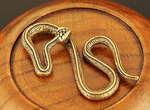 Estatua decorativa pequeña de serpiente Feng Shui en latón miniatura 4