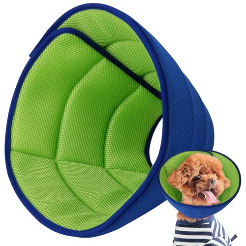 Image of Soft Dog Cone Collar After Surgery Alternative for Dogs to Stop Licking, Comfort Collars for Large /Medium /Small Pet /Cat, Comfortable Elizabethan Neuter Recovery E Cones of Shame Neck & Head Ecollars