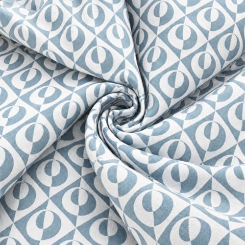Image of HOMETHREADS Stretchable Elastic Jacquard Chair Seat Cover - Removable & Washable, Durable Seat Protector for Dining Room, Kitchen, Restaurant & Party Chairs (Blue, Pack of 6)